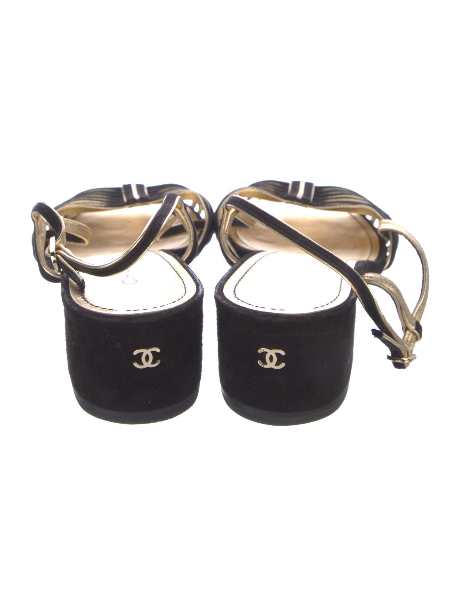 Chanel 2021 Interlocking CC Logo Slingback Sandals